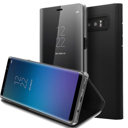 Husa Samsung Galaxy Note 8 Flip Cover Oglinda Negru