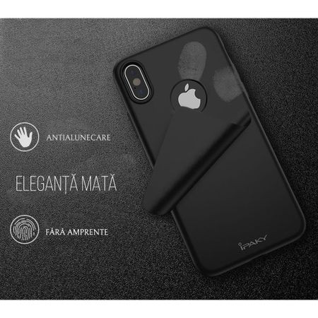 Husa Apple iPhone X IPAKY Full Cover 360 Negru + Folie Cadou