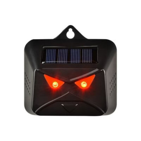 Set 2 Aparate Solare LED cu Ultrasunete, Flippy, Repelent pentru Animale Mari si Mici, Lumina Rosie si Alba, Anti Rozatoare, Anti Insecte, Frecventa 9-36KHZ, 10.2 x 10.6 x 2.8 cm, Negru