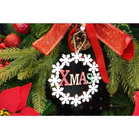 Ornament de brad Xmas, Flippy, multicolor, lemn, 12 cm