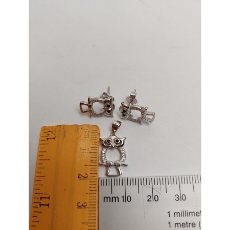 Set Argint 925 Bufnita Contur, Jolie Silver, 4.1g, 2 cm x 1.1 cm