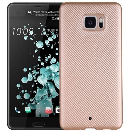 Husa HTC Desire 10 Pro i-Zore Carbon Fiber Auriu