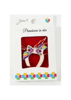 Martisor Brosa Mica in Cutie, Dimensiune Brosa 2.5-3 cm, Material Metal, Model Potcoava cu Funda