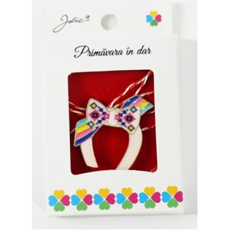 Martisor Brosa Mica in Cutie, Dimensiune Brosa 2.5-3 cm, Material Metal, Model Potcoava cu Funda