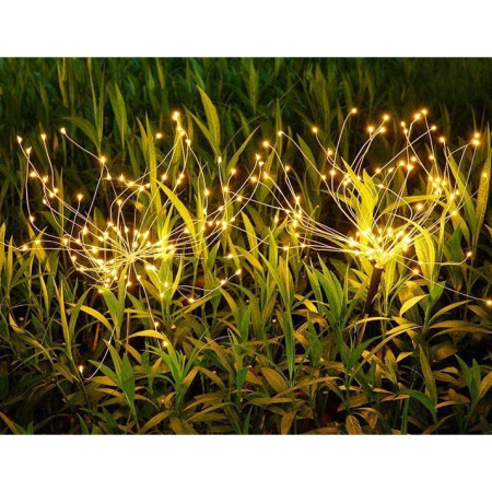 Lampa solara sub forma de artificii, 120 LED-uri, alb cald, Flippy