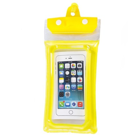 Husa subacvatica Zip Waterproof Flippy, Snowproof, Universala, Impermeabila, cu Snur, pentru telefon sau documente, Galben