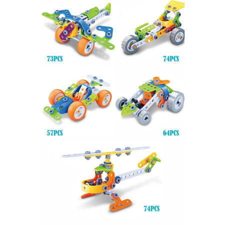 Set pentru construit masini, Flippy, Educativ si creativ, 98 piese