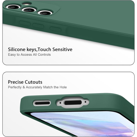 Husa de Protectie, Flippy, pentru Huawei P60 Pro, Liquid Silicone, cu Microfibra pe Interior, Protectie Antisoc, Compatibil Incarcare Wireless, Verde