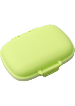 Organizator medicamente, Plastic, 8 compartimente, 0.1 L, Verde, Flippy, 11 x 7 cm