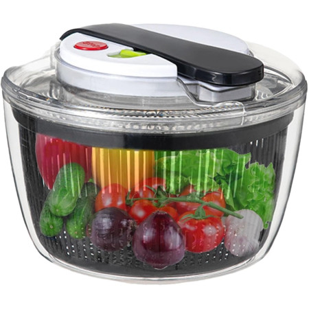 Uscator Manual pentru Salata si Verdeturi, Flippy, Plastic, 16x15x21 cm, Capacitate 3L, Negru