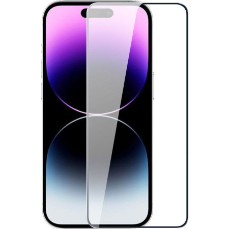 Folie de Protectie cu Instalare Rapida, Flippy, pentru Apple iPhone 15, Tempered Glass Easy Tool, Full Cover, Protectie Difuzor, HD, Margini Negre, Transparent