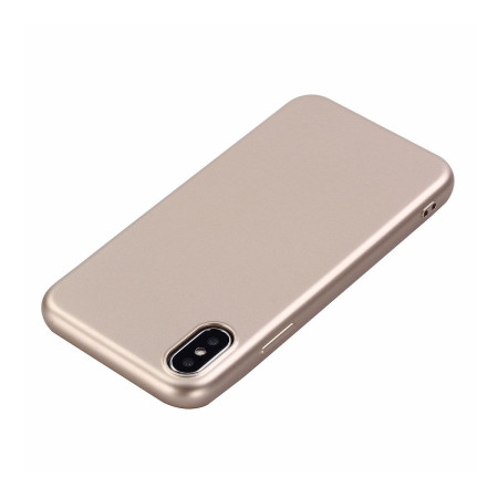 Husa Apple iPhone X Full Silicone 360 Auriu + Folie de protectie