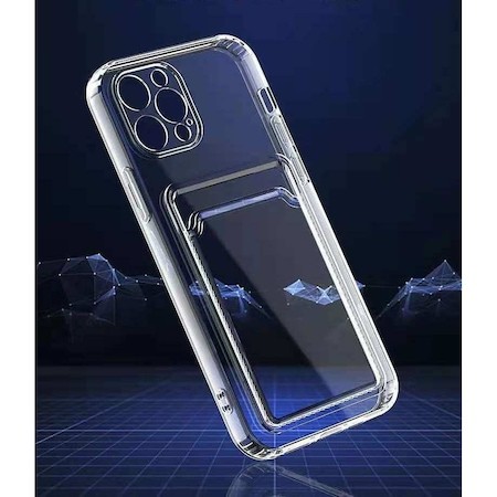 Husa protectie Flippy cu suport card compatibila cu Apple iPhone 12 Transparent