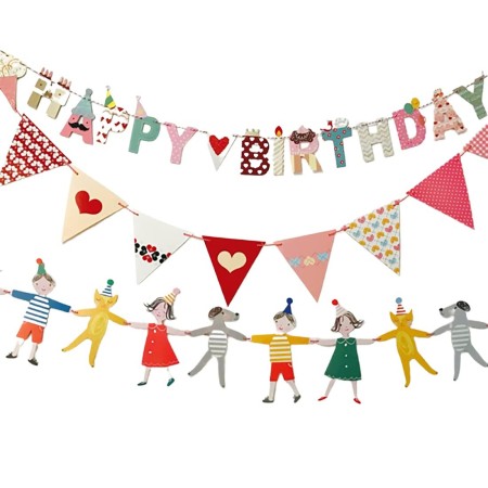 Banner Happy Birthday 100x200 cm, Flippy, Rola de Ata Inclusa, Tematica Candy, Multicolor