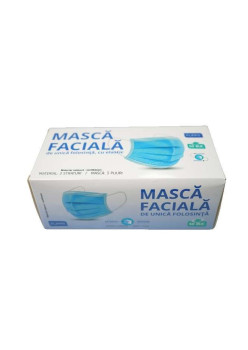 Masca faciala Flippy, 3 straturi si 3 pliuri - 50 bucati