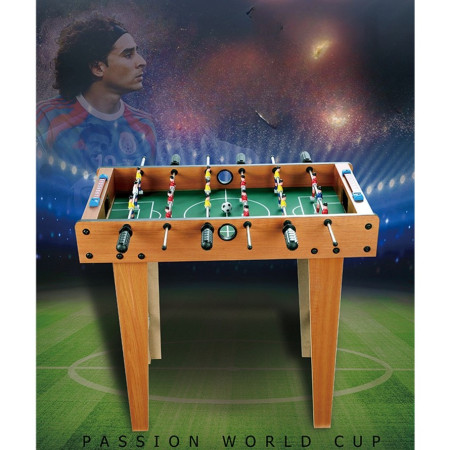 Masa de fotbal cu teren si 18 jucatori Flippy, cu tablou pentru scor, din metal, lemn si ABS, cu Picioare, 69 x 34 x 65 cm, pentru copii si adulti