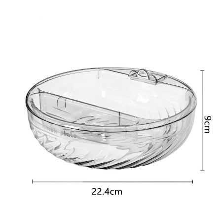 Bol cu Doua Straturi, Flippy, pentru Fructe, Legume, Snacks, cu Strat de Scurgere a Apei, Suport pentru Telefonul Mobil, 22.4x9 cm, Transparent