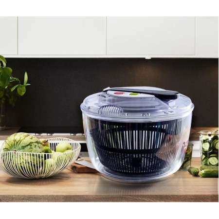 Uscator Manual pentru Salata si Verdeturi, Flippy, Plastic, 20x20x25 cm, Capacitate 5L, Negru