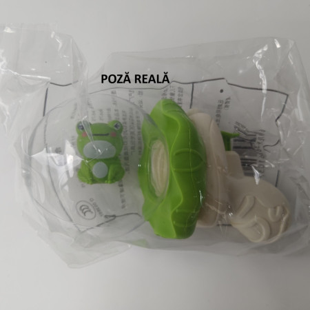 Pistol cu Apa pentru Copii, Flippy, Multifunctional, Capacitate 250 mL, Model Broscuta, 15.6x8x8.6 cm, ABS, Verde