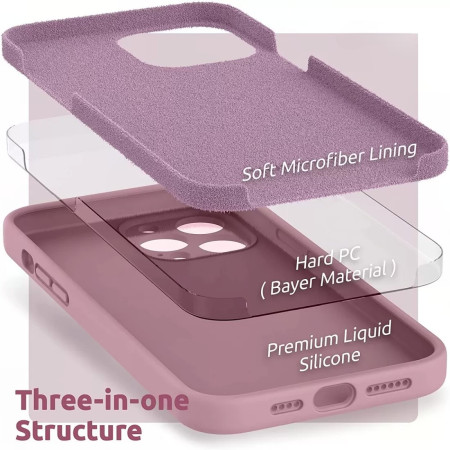 Husa protectie Flippy compatibila cu Apple iPhone 13 Pro Liquid Silicone Mov