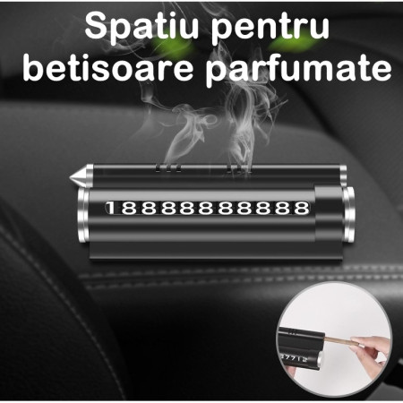 Suport numar de telefon cu odorizant Flippy pentru parcare Negru