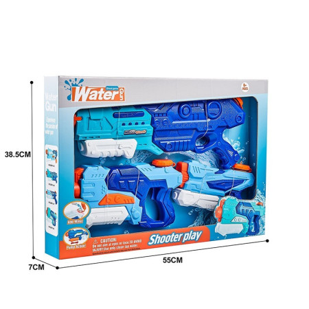 Set 3x Pistol cu Apa pentru Copii, Flippy, 6ani+, Albastru, 1x 1500 ML +  1x 500 ML +  1x 300 ML