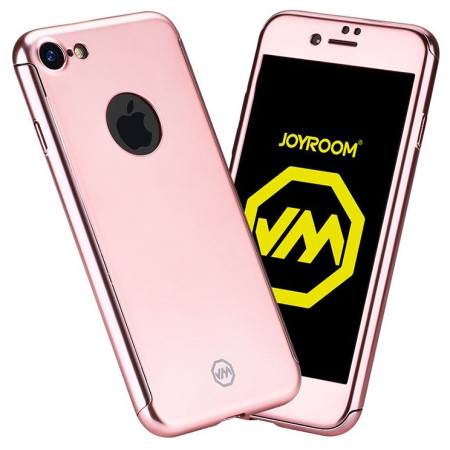 Husa Apple iPhone 6+/6S+ Joyroom (Fata + Spate) Roz Auriu + Folie de protectie