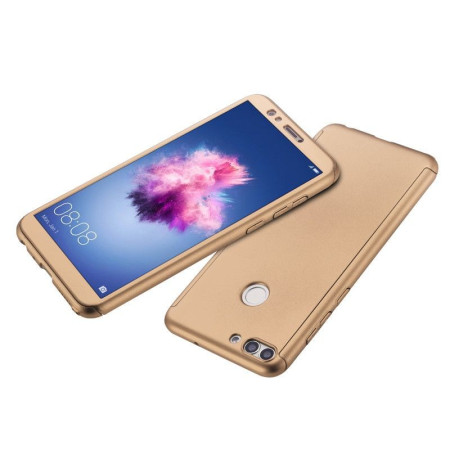 Husa Huawei P Smart Full Cover 360 Auriu + Folie de protectie