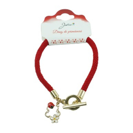 Martisor Bratara Aurie Jolie Buburuza pe Floare