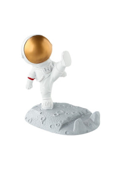 Suport pentru Telefon, Flippy, Tema Astronaut, Model 2, 9x8.5x6.5 cm, Plastic, Alb