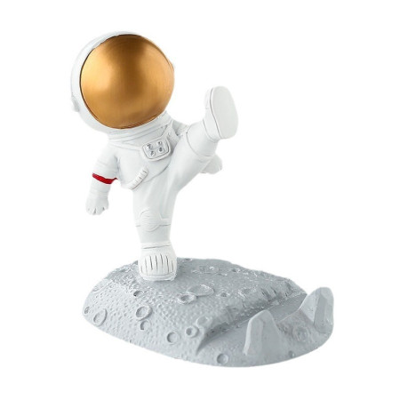 Suport pentru Telefon, Flippy, Tema Astronaut, Model 2, 9x8.5x6.5 cm, Plastic, Alb