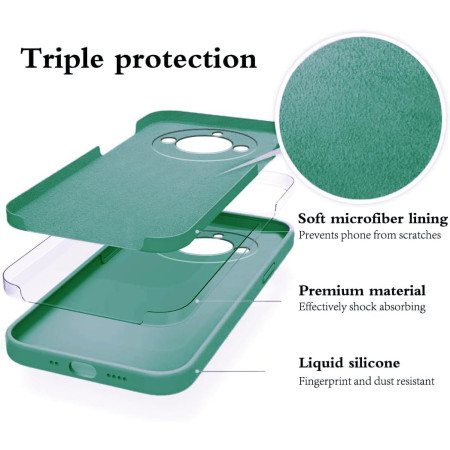 Husa de Protectie, Flippy, pentru Realme 11 Pro Plus, Liquid Silicone, cu Microfibra pe Interior, Protectie Antisoc, Compatibil Incarcare Wireless, Verde