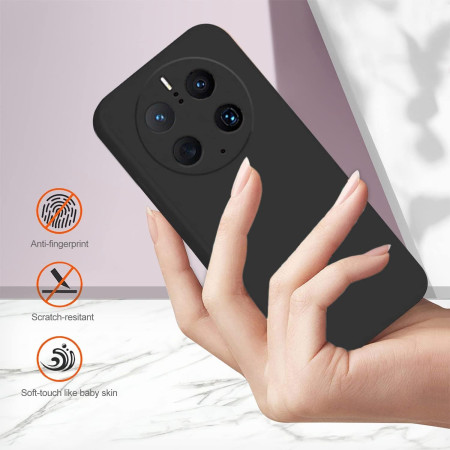 Husa de Protectie, Flippy, pentru Huawei Mate 50 Pro, Liquid Silicone, cu Microfibra pe Interior, Protectie Antisoc, Compatibil Incarcare Wireless, Negru