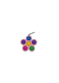 Jucarie Push Pop Bubble Fidget, Pop It, breloc antistres, Floare, Multicolor/Roz