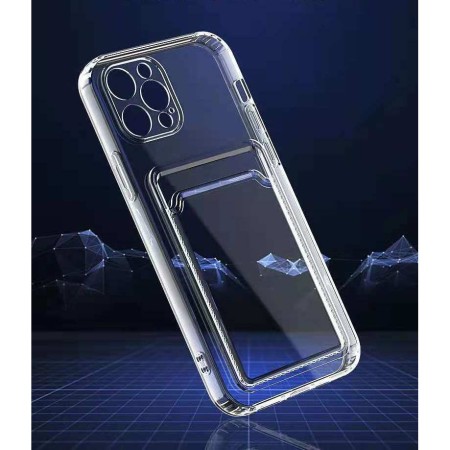 Husa protectie Flippy cu suport card compatibila cu Samsung S20 FE Transparent