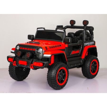 Mașină Electrică pentru Copii, Flippy, Off-Road, Conectare Bluetooth, telecomandă, Tracțiune Integrală, Lumina Intermitenta, Baterie 12V 7Ah, 120x63x68cm, Rosu