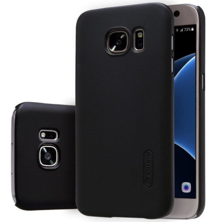 Husa Samsung Galaxy S7 Nillkin Frosted Shield Negru + Folie de protectie