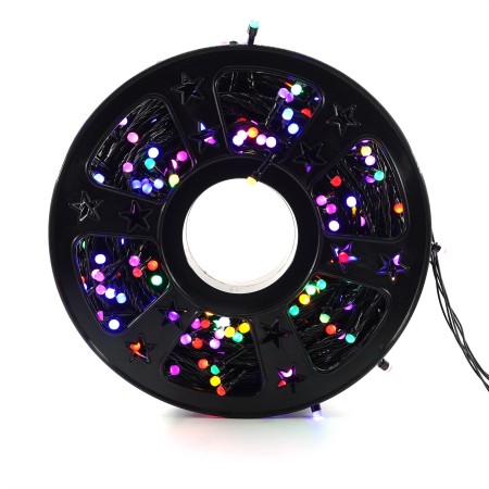 Instalatie de Craciun Liniara Yoto, 50 m, 1 m Prelungitor 220V, 498 LED, 8 Jocuri de Lumini, Controler, Fir Negru, Utilizare Interior/Exterior, Protectie anti-inghet, Fir Cupru, Multicolor