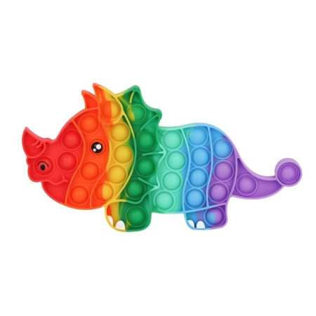 Jucarie antistres din silicon, Flippy, Pop It Now and Flip It, Triceratops, Multicolor