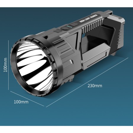 Lanterna LED, Flippy, Incarcare USB, Autonomie 8-24h, 2 Surse de Lumina, Principal si Lateral, Raza Maxima 100-200 m, COB, 5W, 23 x 10 x 10 cm, Negru