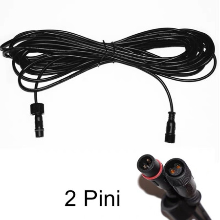 Cablu prelungitor IP65 Flippy,  pentru lampi solare, material cauciuc si cupru, 2 Pini mama- tata, waterproof, 5 metri, negru