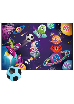 Set de Fotbal Flippy, Joc Recreativ pentru Copii, Model Extraterestrii, Minge cu scai, Poarta din Material Textil, 150 x 100 cm