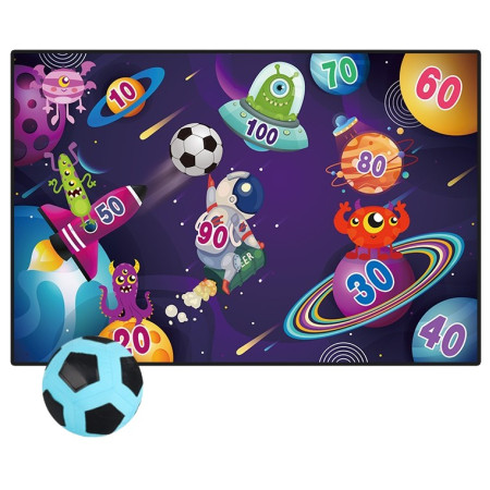 Set de Fotbal Flippy, Joc Recreativ pentru Copii, Model Extraterestrii, Minge cu scai, Poarta din Material Textil, 150 x 100 cm