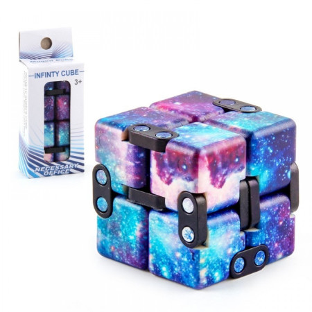 Cub antistres, Fidget Toy, Infinity Magic Cube, Galaxy, 4x4x4 cm