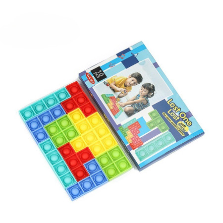 Jucarie antistres din silicon Flippy, Pop it Now and Flip It , Puzzle Soft Blocks , 10 piese, Multicolor