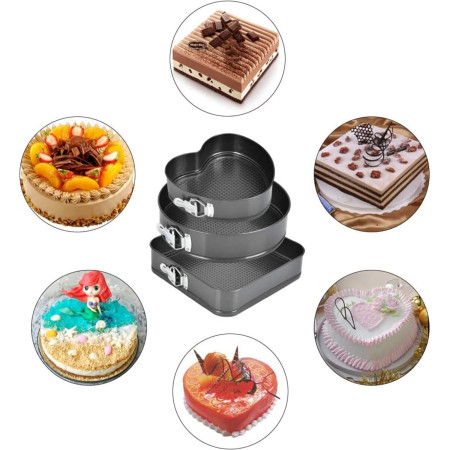 Set de 216 Piese de Copt pentru Prajituri, Flippy, 3 Tavi de Copt, Nivelator, Forme Cupcake, Pos pentru Ornat cu 7 Capete, Feliator Tort, din Otel Inoxidabil, Multicolor