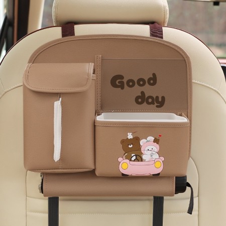 Car storage bag + happy every day (coffee color)