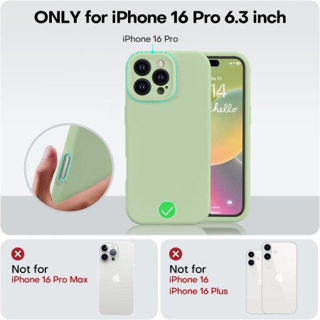 Husa de Protectie Matte TPU, Flippy, pentru Apple iPhone 16 Pro, Protectie Camera, Antisoc, Antizgariere, Antialunecare, Acoperire Completa, Verde