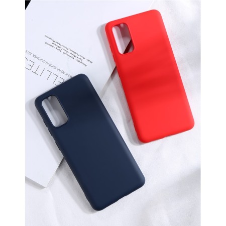 Husa protectie compatibila cu Samsung S20 Plus Liquid Silicone Case Albastru inchis