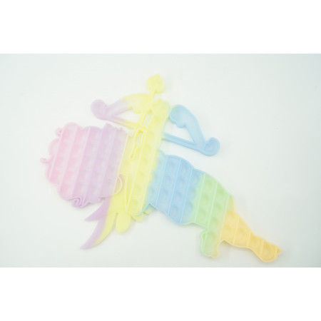 Jucarie antistres din silicon Flippy, Pop it Now and Flip It , 40x45 cm, Cupidon, Fosforescent, Multicolor